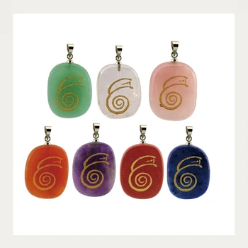 Naturale cristal creative colier japoneză religie DAI KO MYO pandantiv simbol reiki, meditatie de vindecare de energie pandantiv piatra