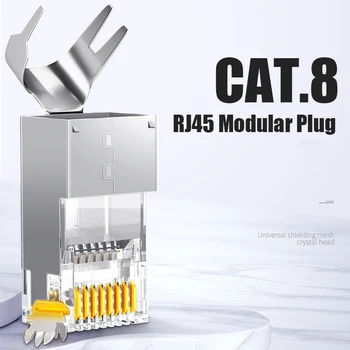 SAMZHE Cat 7 Pisică 8 Conector RJ45 8P8C Modular Cablu Lan Cap Plug