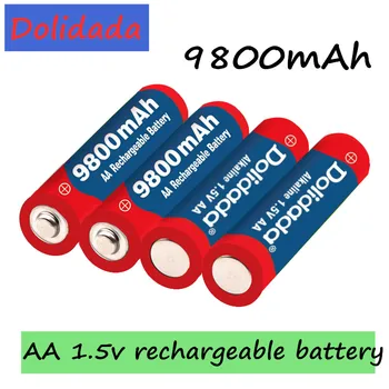 1~12buc/lot Brand AA baterie reîncărcabilă 9800mah 1,5 V Alcaline Noi Reîncărcabilă baterie pentru lumina led-uri de jucărie mp3 transport Gratuit