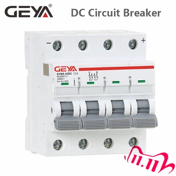 GEYA MCB DC 1000V MCB Mini Circuit Breaker DC 6A 10A 16A 20A 25A 32A 40A 50A 63A 4 Poli IEC60947