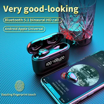 TWS Bluetooth 5.1 Căști Mini Touch Control 9D Hifi Stereo Sport Dual-Microfon Pavilioane Cu 3500Mah de Încărcare Cutie