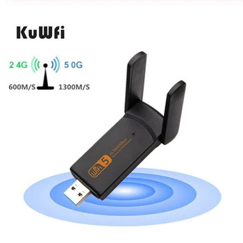 KuWFi 1900Mbps/1200Mbps Adaptor USB WiFi 5GHZ USB3.0 Adaptor WI-FI Dual Band Wifi Antena Receptor fără Fir pentru Desktop Laptop