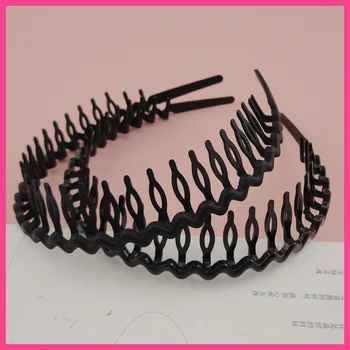 10BUC Negru Lucios/Mat negru Simplu fluturat Pieptene de plastic inele lucrate Manual pentru femei bijuterii de păr,plastic bentițe cu dinți