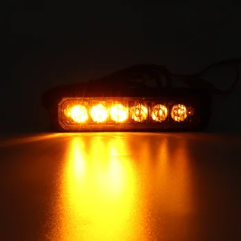 6 LED-uri de Avertizare Far Bara de Lumină de Lampă de poziție Laterală Strobe Lumină portocalie 18 Moduri Impermeabil Auto Bara Spate Intermitent Lampa de 12V 24V