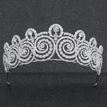 Clasic Cubic Zirconia Nunta de Mireasa Princess Royal Tiara Coroana Femei Bal de Păr Bijuterii Accesorii CH10294