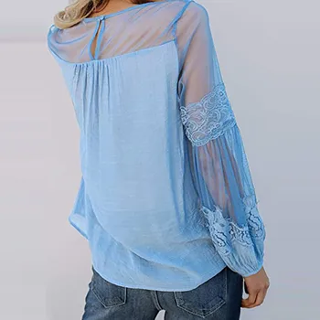 Moda Perspectivă Bluza Dantela Camasa Sexy, Topuri Largi Casual Toamna Iarna Topuri Doamnelor Femei Maneca Lunga Pulover Blusas