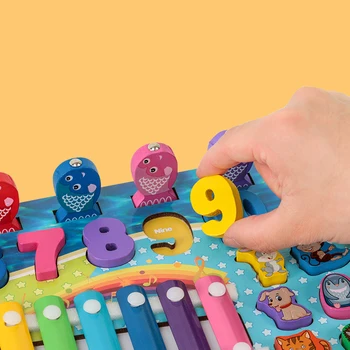 Preșcolar Din Lemn Montessori Jucărie De Pescuit Magnetic Jucărie Fructe Animal Cognition Puzzle Matematica Copilul Devreme Jucarii Educative Pentru Copii
