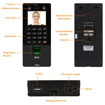 RFID TCP/IP/USB Biometrice Faciale Acces Control Tastatura Software-ul de Sprijin de Amprente Față Parola Cheile de pontaj Mașină
