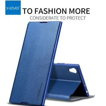 X-Level pentru Sony Xperia XZ XZ1 XZ2 XZ3 Premium XA2 Ultra 10 plus din Piele de Lux, de Afaceri Telefon Spatele Capacului Flip Caz