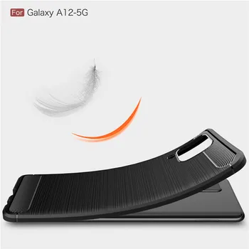 Moale Fibra de Carbon Caz Pentru Samsung Galaxy A12 Caz A42 A10 Acoperi Carcase de Protecție Caz de Telefon Pentru Samsung Galaxy A12 5G Funda