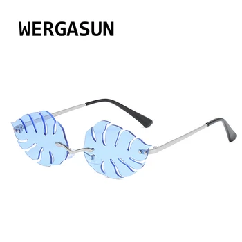 WERGASUN 2020 Noua Moda Frunze ochelari de Soare Femei Barbati Brand Design fără ramă de Ochelari de Lux Trend ochelari de Soare UV400