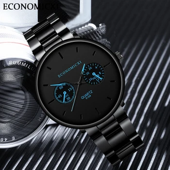 Albastru Pointer De Lux Cuarț Ceasuri Barbati Casual Moda Din Oțel Inoxidabil Curea Ceas Cadou Pentru Afaceri De Sex Masculin Ceasuri Reloj Hombre
