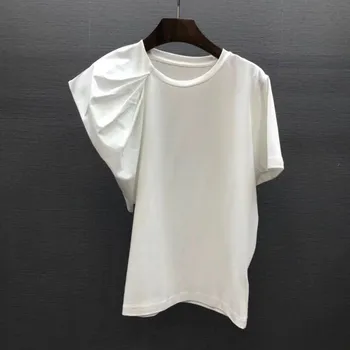 CHICEVER Primavara Casual Femei Neregulate T-shirt O Gâtului Maneca Fluture Liber Subțire de sex Feminin de Sus de Îmbrăcăminte 2020 Moda Nouă Maree