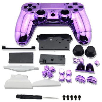 PS4 Full Coajă de Locuințe butonul de Acoperire Cromare Caz Pentru PlayStation 4 DualShock 4 Wireless V1 Controler de Înlocuire Violet