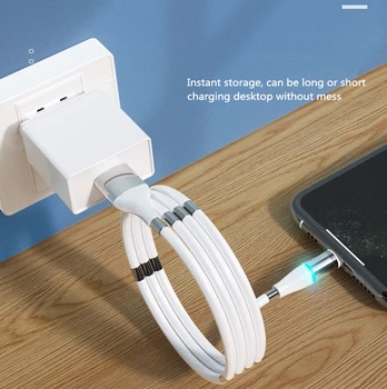 Cablu de Încărcare Magnetic Data de Cablu Universal Pentru Micro Android TIP-C Apple 3 In 1 Magnetic de Absorbție Rapid de Încărcare de Data Linia de