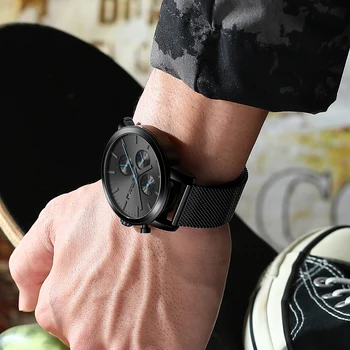 2020 Oameni Noi Ceas De Ceas De Lux Brand De Top Militare Negru Cuarț Ceasuri Mens Impermeabil Cronograf Sport Luminos Ceas De Mână