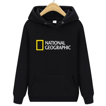 National Geographic Print Hoodie Bărbați Expediție de Studiu Savant Topuri în aer liber, Hanorace Îmbrăcăminte pentru Bărbați Pulover Naționale Jachete