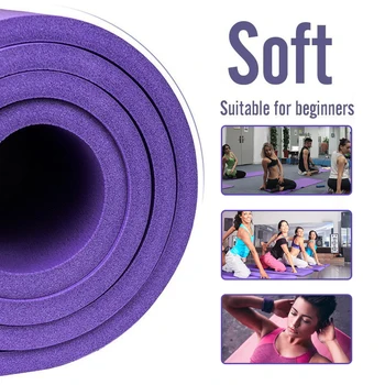 Fără gust pilates sport rubber yoga mat 10mm Acasă antrenament de fitness de formare gimnastică mat Non-alunecare de gimnastică exercițiu mat covor sac