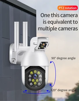 Camera IP Wireless 1080P Camera de Securitate WIFI în aer liber, PTZ Speed Dome CCTV Pan Tilt 4XZoom IR de Supraveghere de Rețea P2P CAM
