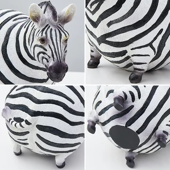 Decor Acasă Grăsime Zebra Rășină Figurine De Animale Ornamente Model Animal Birou De Origine Decor, Accesorii Decor Modern Decor Cameră