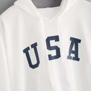 Femei Hoodies statele Unite ale americii Scrisoare Steag Imprimat Tricou Maneca Lunga Pulover de Toamna Bluze cu Gluga Bluza Casual, Sacouri Haine 2021#h5