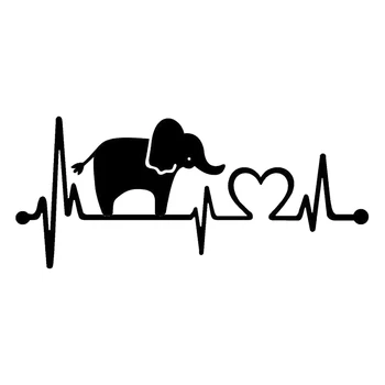 20*8.6 cm Elefant Heartbeat Monitor Decal Autocolant Auto Camion SUV Laptop Suprafață de Artă Fereastra din Spate Autocolant Auto