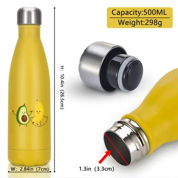 Avocado 500ML de Apă din Oțel Inoxidabil Sticla cu Perete Dublu Balon vidat BPA Termos pentru Sport Drumetii Cafea Ține de Cald/Rece Bowling