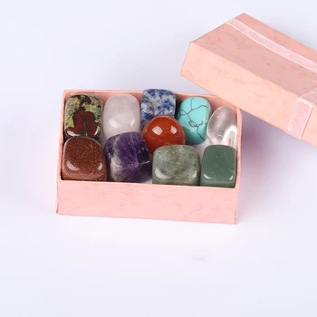 10 bucăți/cutie de cristal natural, gem vindecare Chakra Cuarț minerală, Mobilier pentru Casa, Cadouri pentru Copii în Caseta de Colectare de Cristal