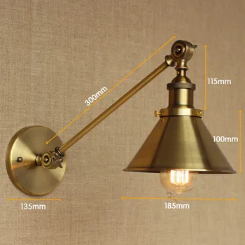 IWHD RH Stil Loft Industrial Lampă de Perete de Epocă CONDUS de Aur Abajur Edison Retro, Lumini de Perete Tranșee Arandelas Apliques Comparativ