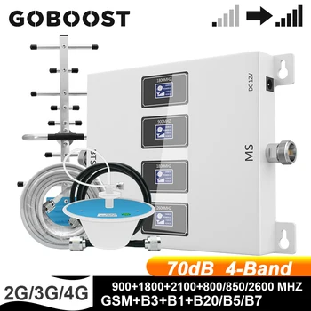 GOBOOST Telefon Mobil Semnal de Rapel Kit 70dB Patru Band GSM 900/20/5/1/3/7 Celulare Repetor Stimula 2G 3G 4G Voce+Date Amplificator