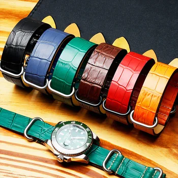 Bărbați vintage handmade ZULU din piele watchband 20mm 22mm lung curea ceas trupa accesorii negru verde albastru maro roșu portocaliu trupa