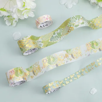 7 Role/Cutie Bronzare Washi Tape Set Bandă De Mascare Decorative, Benzi Adezive Autocolant Stil Chinezesc Autocolante Papetărie Aprovizionare