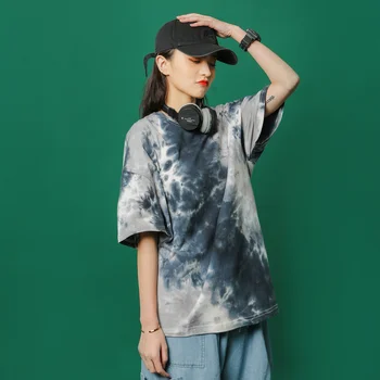 Supradimensionate Femei Tie Dye Print T Camasa de Vara Noi Doamna Topuri de Moda Streetwear Feminin Tricouri O-gât Casual Fete Student T-shirt