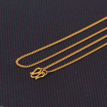 Bine Pur 999 24K Aur Galben Femei Lanț de Bordură Link-ul de Colier Solid 18inch