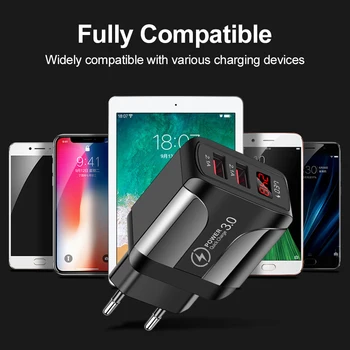 USB de Încărcare Rapidă 5V 3A afisaj Digital Putere Adaptor Încărcător Pentru Samsung S20 iPhone 12 pro max 11 X 2 Porturi Încărcător de Telefon Mobil