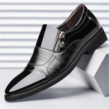 Clasic pentru Bărbați Pantofi Rochie de Moda Elegant de Nunta Formale Pantofi Barbati Aluneca Pe Birou Pantofi Oxford Pentru Barbati Black Plus 38-47
