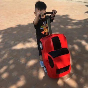 Desene animate 3D Car Cărucior de bagaje copii de bagaje rulare Transporta ons valiză cu roți de moda cabină sac de cărucior pentru copii cadouri