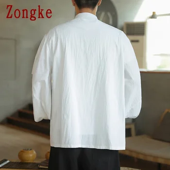 Zongke Kimono Mens Tricou Vintage Alb Tricou pentru Bărbați Cămăși Pentru Bărbați Îmbrăcăminte Harajuku Bluze M-5XL 2021 New Sosire