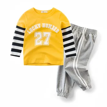 2020 Îmbrăcăminte pentru Copii 2 3 4 5 6 7 8 Ani Haine pentru Copii Set de Toamnă Băieți Haine Dinozaur Bumbac Maneca Lunga T-shirt și Pantaloni