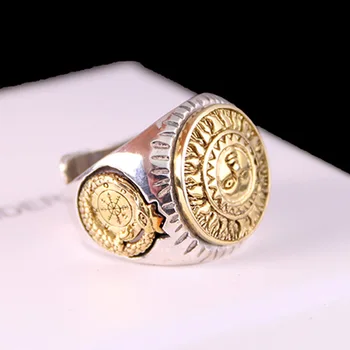 S925 reale sterling silver ring Coreea de Sud versiune de argint Doamna de sex masculin soare dumnezeu deschidere largă slipknot bijuterii inel