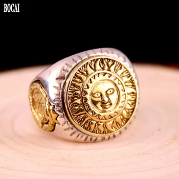 S925 reale sterling silver ring Coreea de Sud versiune de argint Doamna de sex masculin soare dumnezeu deschidere largă slipknot bijuterii inel