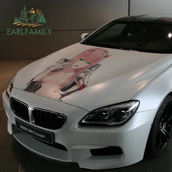 EARLFAMILY 55cm x 40.7 cm Masina Mare Autocolante pentru Dragă în Franxx Zero Doi Frumusețe Anime Sexy Decalcomanii de Vinil rezistent la apa Folie Auto