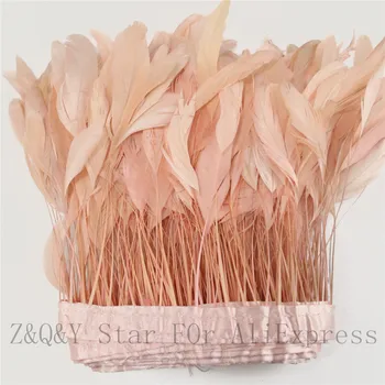 2-10 metri naturale 15-20CM (6-5 cm) rupe coada parul vopsit roz din stofa marginea haine DIY meșteșug accesorii din pene