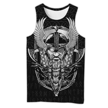 Viking - simbol Tatuaj Raven 3D Imprimate barbati vesta de Moda Harajuku tricou fără Mâneci vară streetwear Unisex topuri rezervor WS-5846