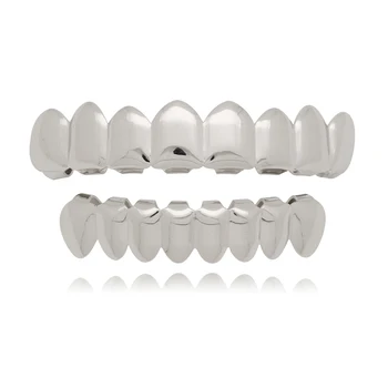 Hip Hop Dinți Grillz Set Pentru UnisexTop Jos Gura De Aur De Argint De Culoare Dinți Gratare Dinte Capace Detașabile Dentare Moda Bijuterii