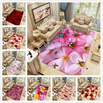 3D Rose Flori serie de Imprimare Covoare Cupluri Dormitor Zonă de Covoare Hol Covorase Romantic Ziua Îndrăgostiților Acasă Decor Covor