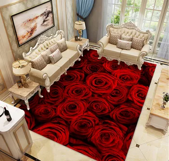 3D Rose Flori serie de Imprimare Covoare Cupluri Dormitor Zonă de Covoare Hol Covorase Romantic Ziua Îndrăgostiților Acasă Decor Covor