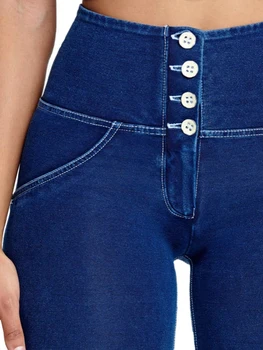 Melodia 2020 Moda Femei Conice Se Potrivesc Blugi, Jambiere Pentru Fete Navy Blue Jeans Femei Blugi Cu Talia Inalta Cu Butoane
