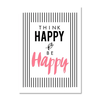 Pisoi fericit Găsi Bucurie Citat Arta Panza de Imprimare Poster, Imagini de Perete pentru Decoratiuni Camera Copii, Giclee Decor de Perete