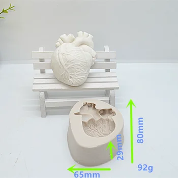 2pc 3D Inima Și Creierul Silicon Fondant Matriță Pentru Copt Tort de Decorare Tort de Rasina Matrite Bucătărie de Copt Accesorii FM2004